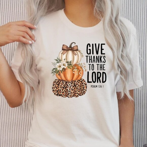Tops - Give Thanks Shirt, Thanksgiving Tee, Cozy Season Pumpkin T-shirt